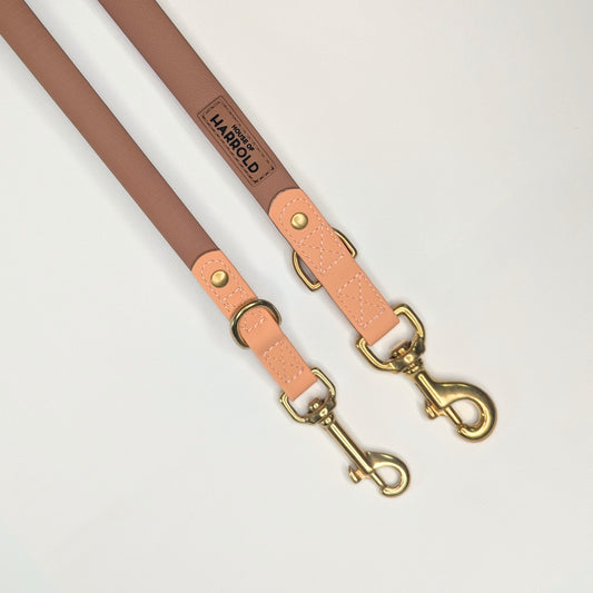 BayBond Adjustable Multi-Way Leash - Brown with brass hardware, high quality material, and anti-pull tech by House of Harrold