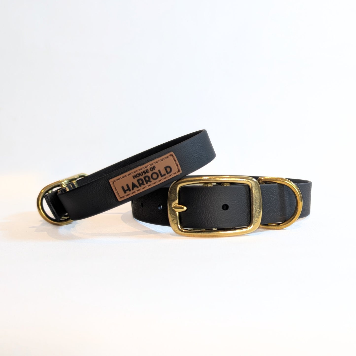 BayBond Collar Waterproof - Black with brass fittings, high quality waterproof material by House of Harrold for lasting control
