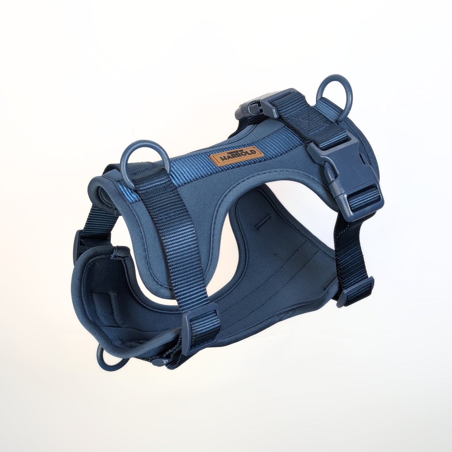 ComfortFit No-Pull Harness - Blue with high quality neoprene, plastic hardware, anti-pull design by House of Harrold for lasting dog control