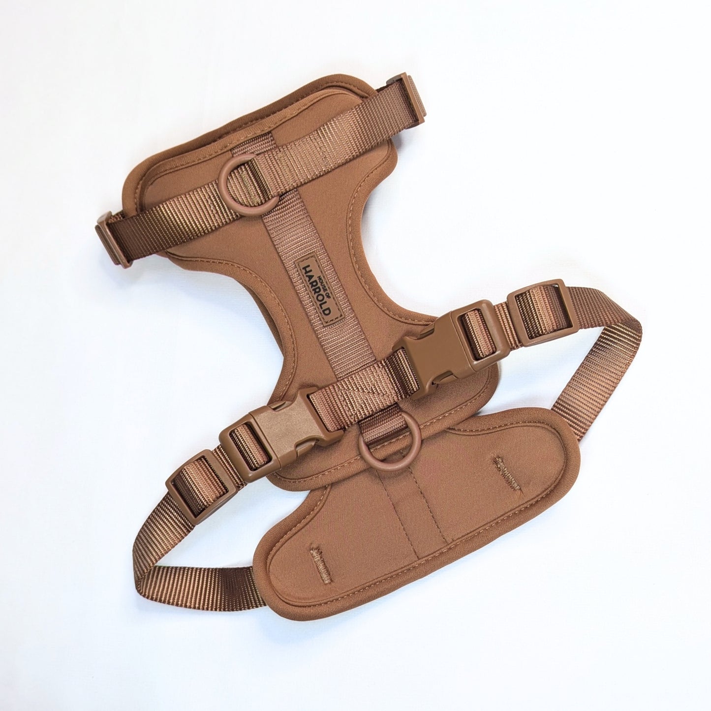 ComfortFit No-Pull Harness - Brown with high quality material, brass hardware, anti-pull design by House of Harrold for enduring quality and control