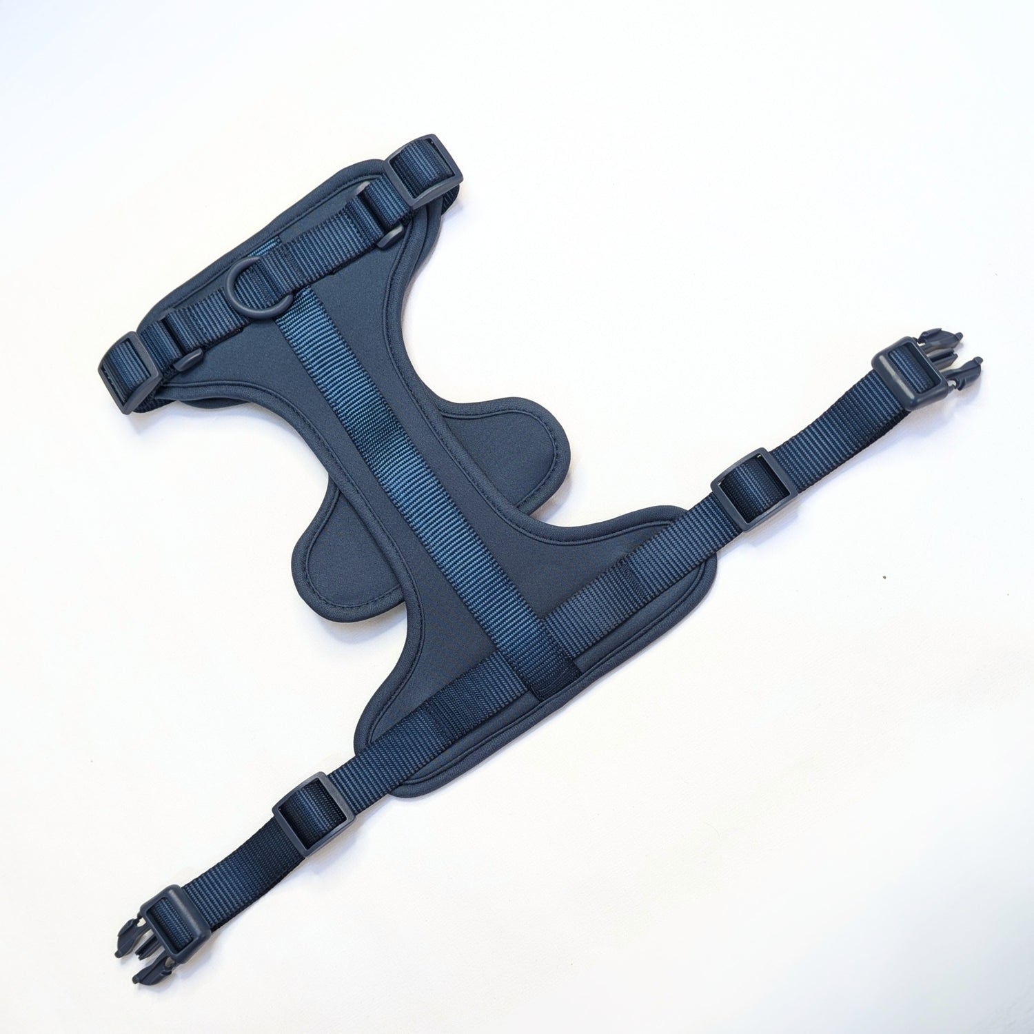 ComfortFit No-Pull Harness - Blue with neoprene fabric, plastic hardware, brass D-ring, anti-pull tech by House of Harrold