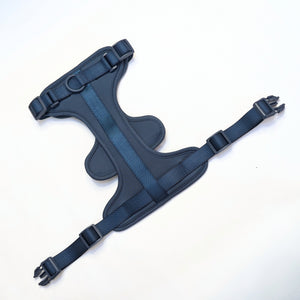 ComfortFit No-Pull Harness - Blue with neoprene fabric, plastic hardware, brass D-ring, anti-pull tech by House of Harrold
