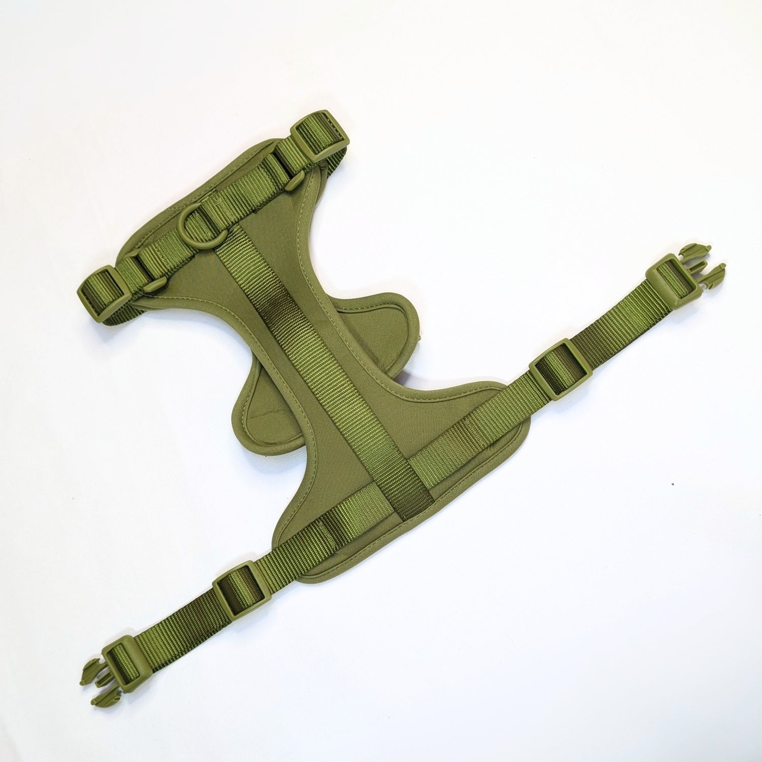 ComfortFit No-Pull Harness - Green with recyclable neoprene fabric, plastic ABS hardware, anti-pull design by House of Harrold for effortless dog walks