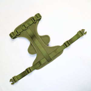 ComfortFit No-Pull Harness - Green with recyclable neoprene fabric, plastic ABS hardware, anti-pull design by House of Harrold for effortless dog walks