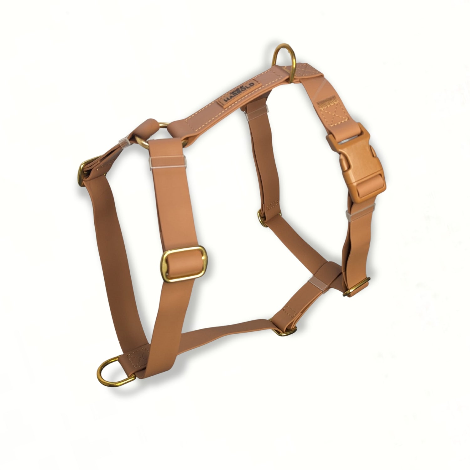 LoomLite No-Pull Waterproof Harness - Brown with brass hardware, anti-pull technology, and high quality material by House of Harrold