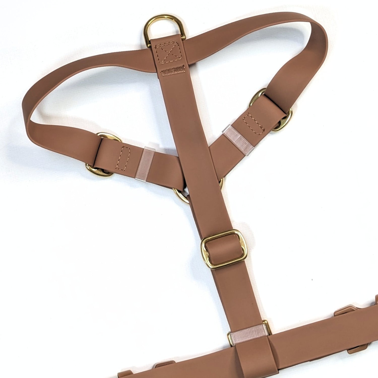 LoomLite No-Pull Waterproof Harness - Brown with brass fittings, anti-pull tech, and high quality material by House of Harrold