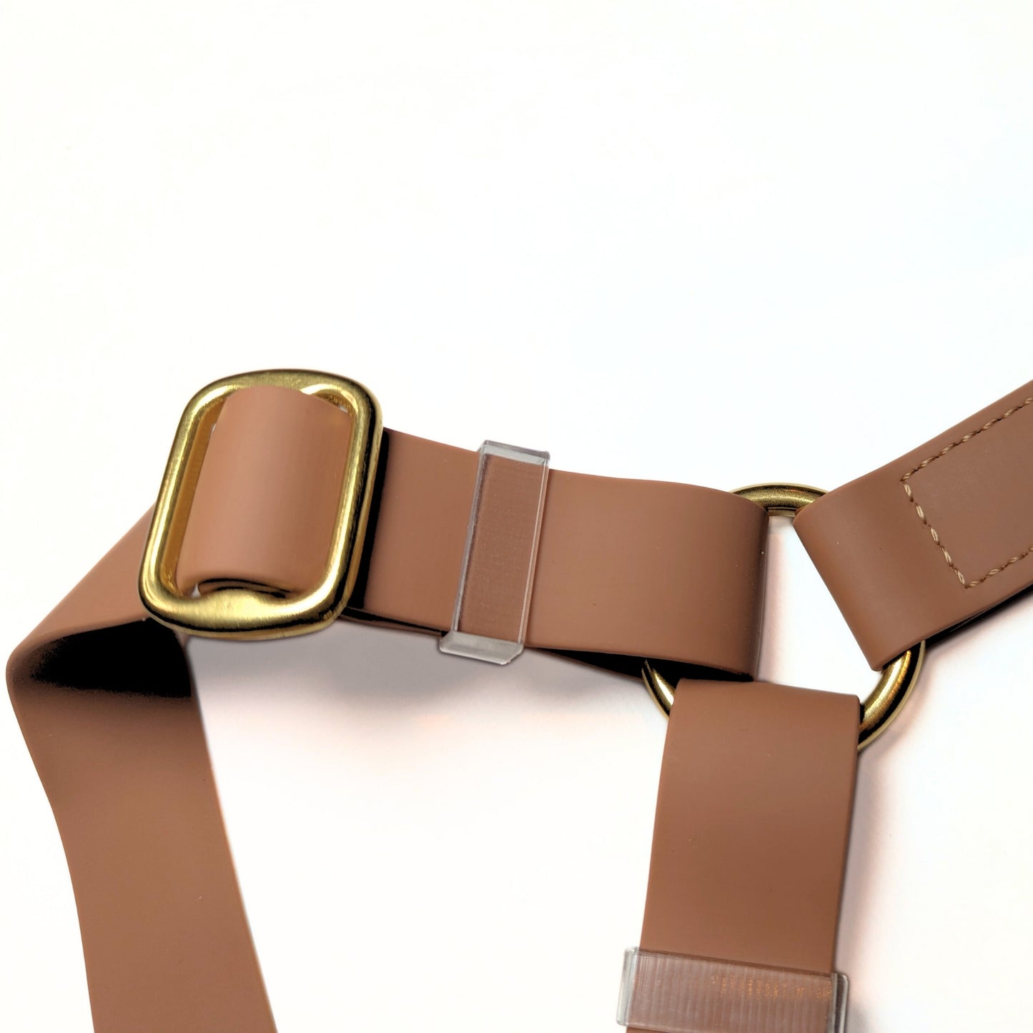 LoomLite No-Pull Waterproof Harness - Brown with brass fittings, anti-pull technology, and durable high quality material by House of Harrold