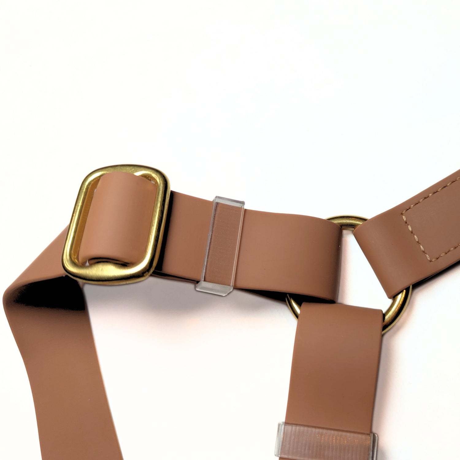 LoomLite No-Pull Waterproof Harness - Brown with brass fittings, anti-pull technology, and durable high quality material by House of Harrold