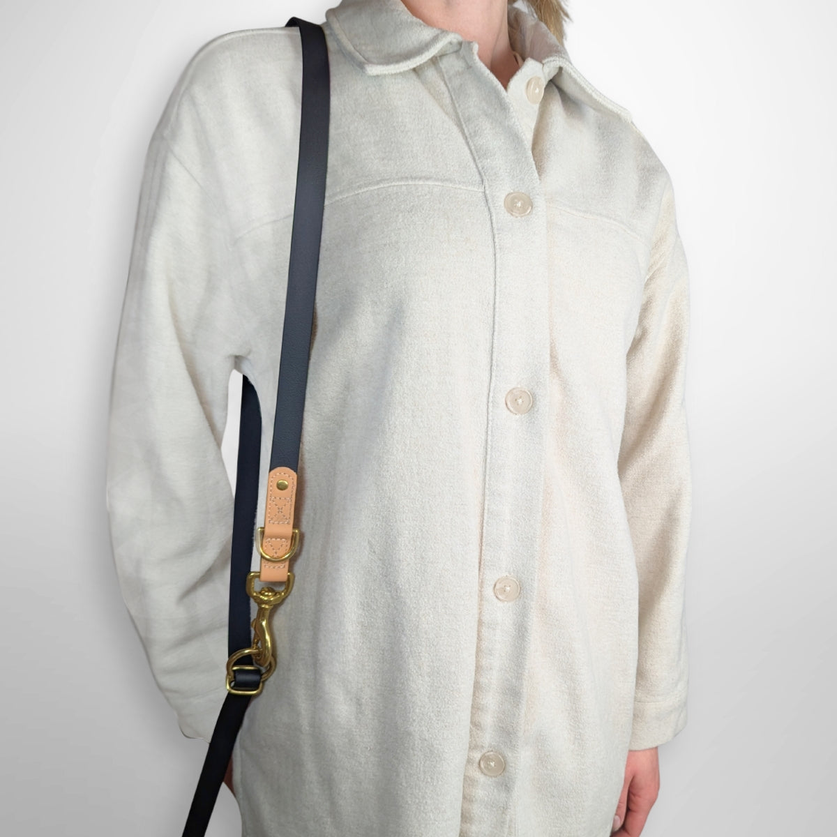 BayBond Adjustable Multi-Way Leash - Brown with brass hardware, premium material, and anti-pull tech by House of Harrold