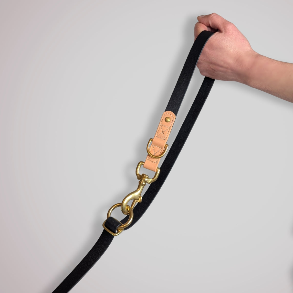 BayBond Adjustable Multi-Way Leash - Brown with brass hardware, anti-pull technology, and premium material by House of Harrold